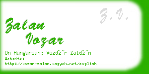 zalan vozar business card